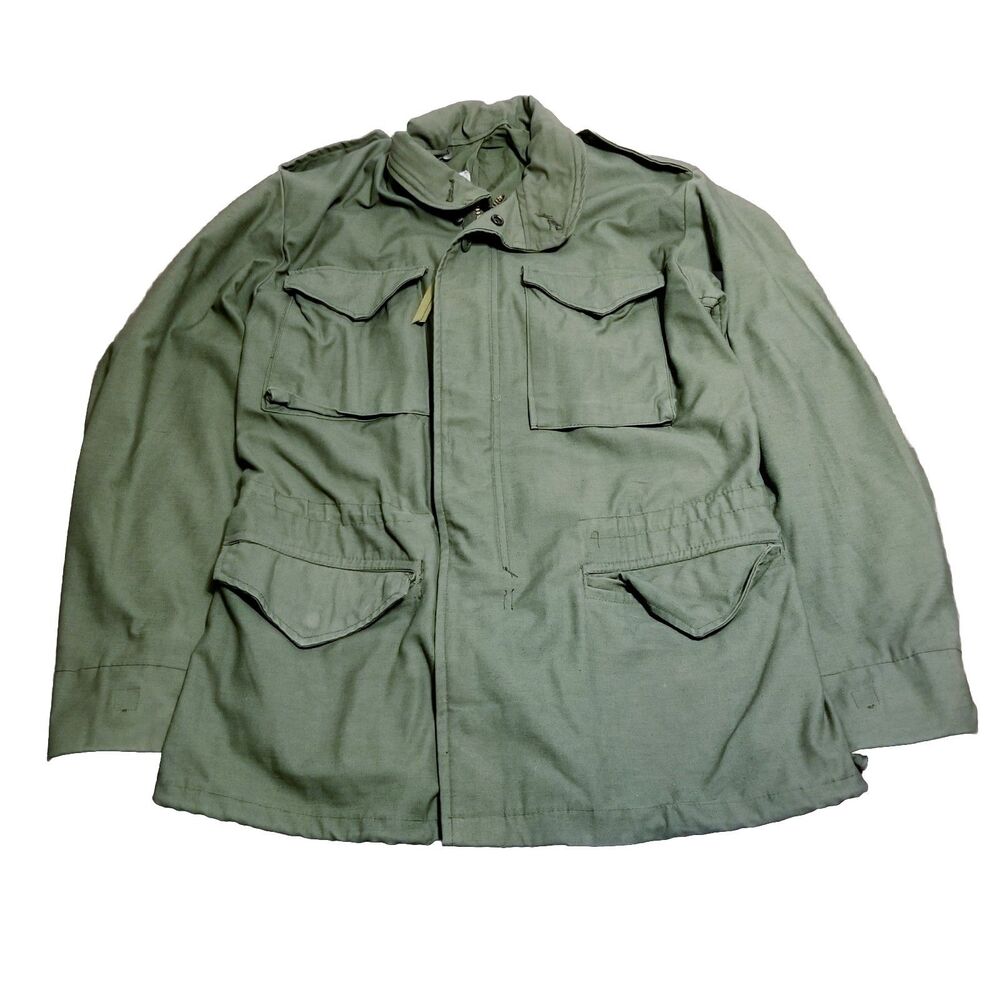 Military Field Jacket 0G-107 Men Size Small Green Cold Weather Coat Made In USA